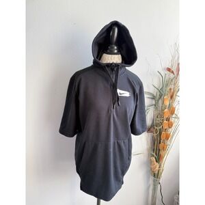 Nike Baseball Dri-FIT Mens Black Quarter Zip Short Sleeve Hoodie Medium M